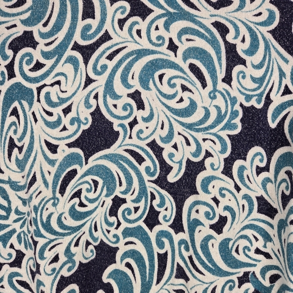 Croft & Barrow Knit Top Size XL Blue Mermaid Waves Silver Metallic Soft Comfy - Picture 9 of 16